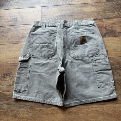 Vintage Men s Carhartt Gray B25 Carpenter Shorts Made In USA Twill Fits Size 33