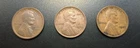 Lincoln Wheat Cents, 1909P, 1910P, and 1925P, in F-VF Cond.
