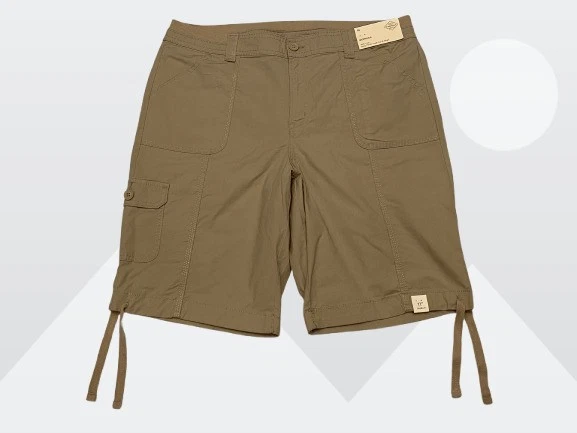 Bermuda femme St. John's Bay marron coton mélangé taille 8 L11 Reg