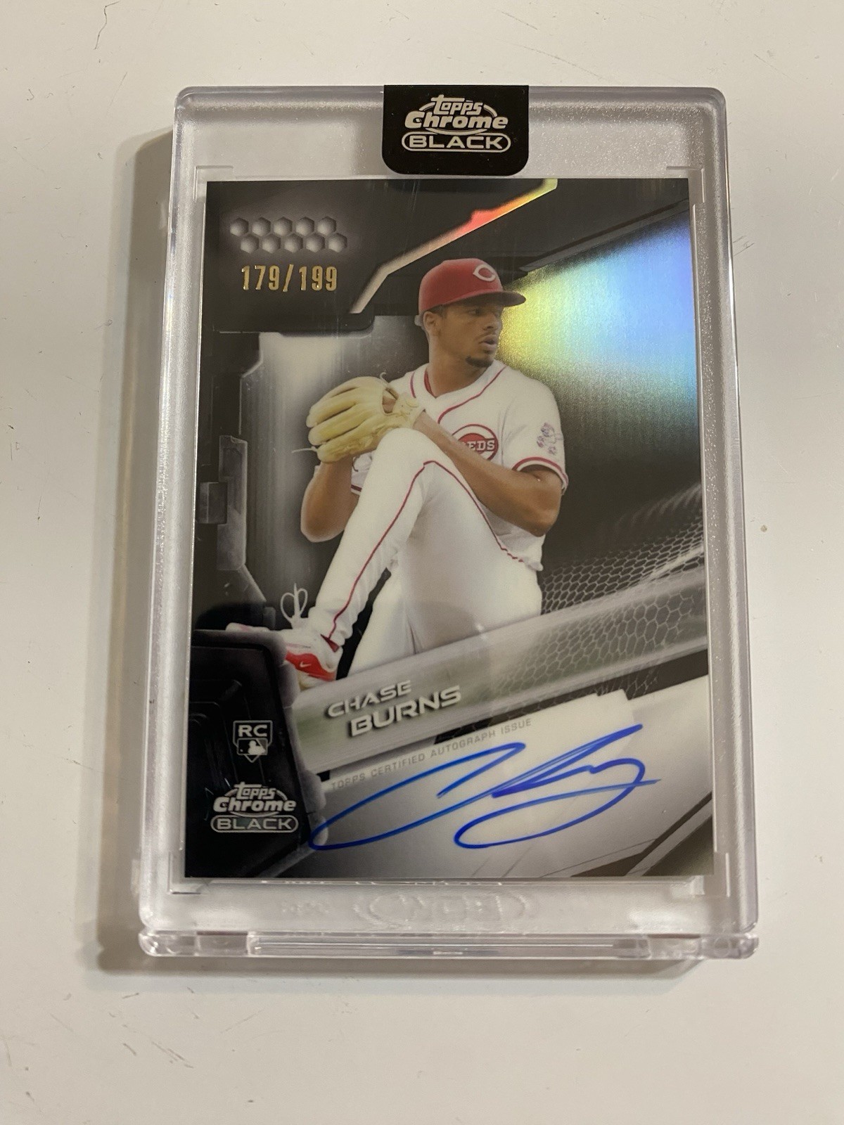 Chase Burns 2026 Topps Chrome Black #CBA-CB Autographs - Refractor 