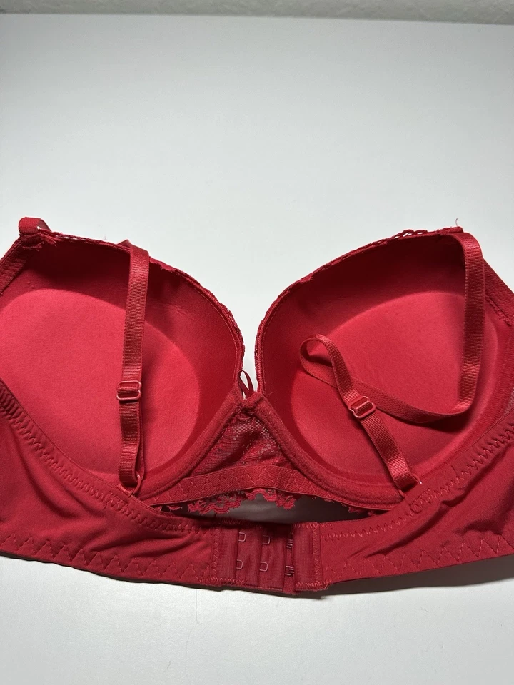 Sujetador pushup Felina F5812 con elevación de encaje talla 36C rojo Foto 4 de 4