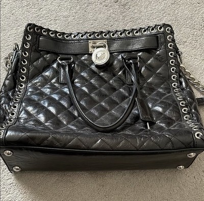MINT CONDITION Michael Kors Black Hamilton Hippie Grommet Bag
