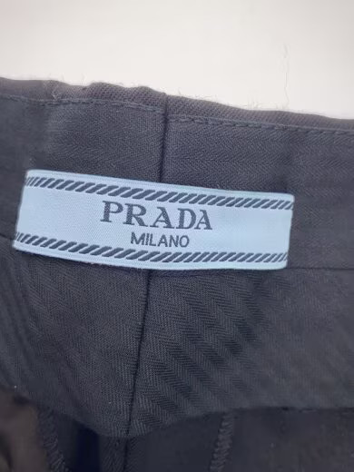 PRADA 17SS virgin wool pleated slacks/ straight pants/ size 40/ wool/ black/ P29 thumbnail 4