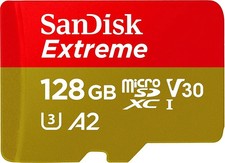 SanDisk 128GB Extreme UHS-I microSDXC Memory Card with SD Adapter