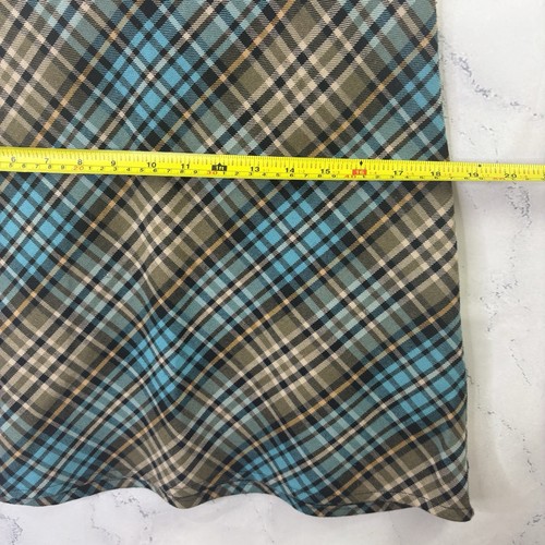 Vintage 70's groovy plaid A line skirt Acrylic lightweight stretch L Academia - Picture 8 of 9