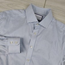 Charles Tyrwhitt Dress Shirt Mens 16/36 Classic Fit Non-Iron Blue Micro Check