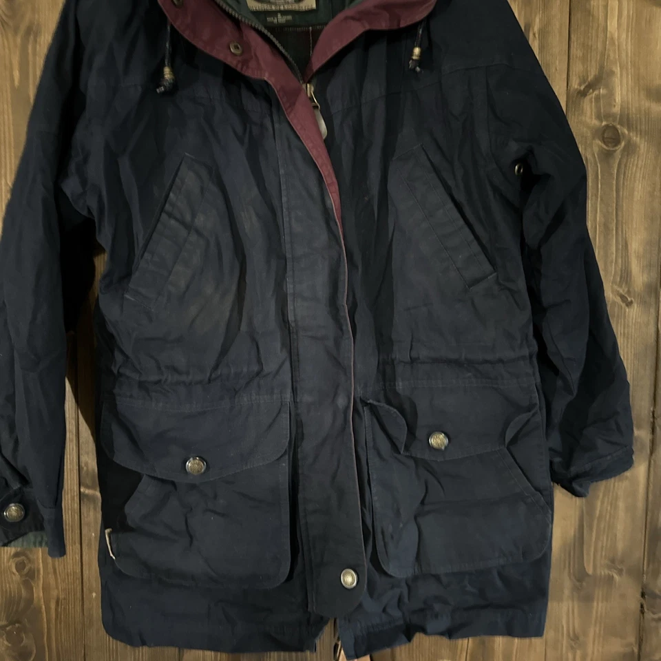 Pacific Trail Vintage Zip/Snap Removable Hooded Lined Jacket Men’s Small Blue - Image 4 of 4