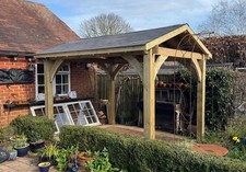 Image of 3m x 3m Bespoke Apex Wooden Gazebo Heavy Duty Timber Garden Shelter