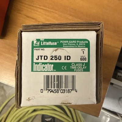 Littelfuse JTD-250ID UL Class J Time-Delay Fuses with Indication,...