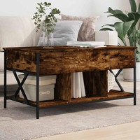Couchtisch RäUchereiche 100X55X50 Cm Holzwerkstoff Und Metall