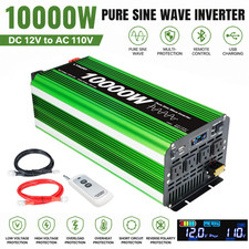 5000W Pure Sine Wave Power Inverter 12V DC to 110V 120V AC 10000W Peak RV Home