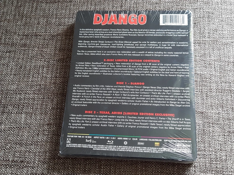 DJANGO + TEXAS ADIOS 1966 Limited Blu-Ray Steelbook Arrow Video USA Franco Nero - Bild 2 von 3