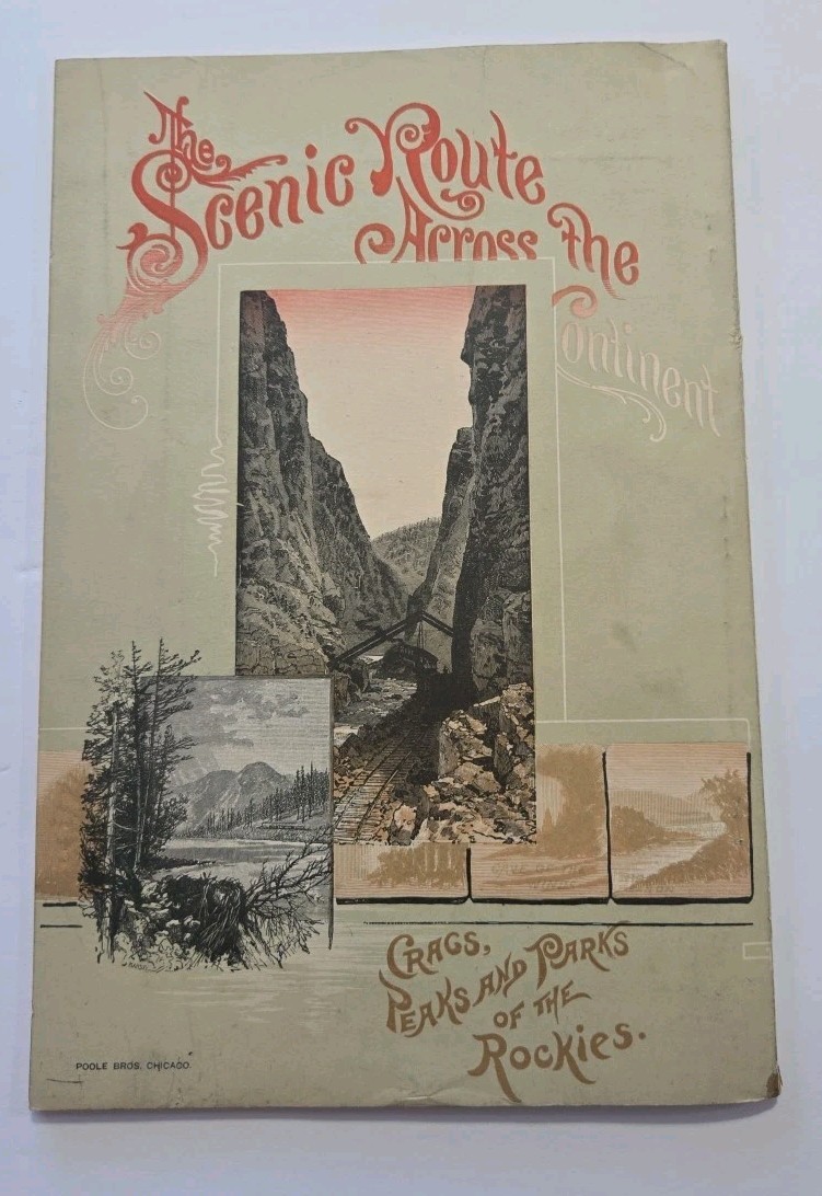 Denver and Rio Grand Railroad Tourist Handbook 1890 Map Colorado New Mexico Utah