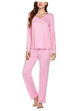 Womens Pajama Sets 2 Piece Lounge Set Fall Winter Pajamas Large Light Pink