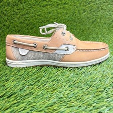 Sperry Koifish Womens Size 6.5 Brown Beige Outdoor Leather Slip On Boat Shoes