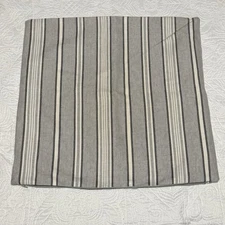 RALPH LAUREN Gray Cream Stripe Cotton Pillow Covers 21”x21”
