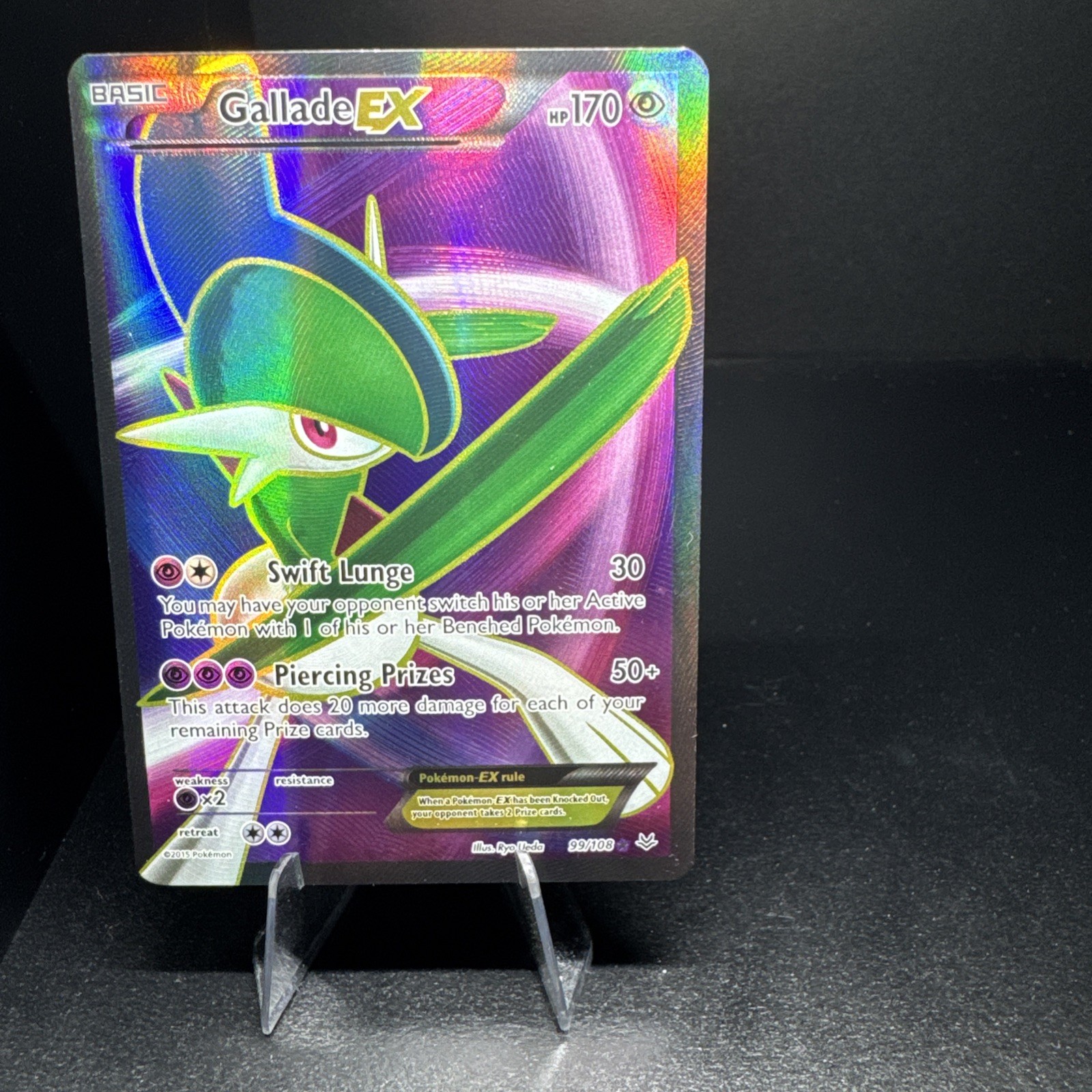 FULL ART Secret Rare Gallade EX 99/108 Roaring Skies Pokemon Card
