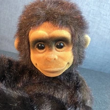 Hand Puppet Vintage 1994 Hosung Baby Monkey Plush "Squeaker" in mouth 14"