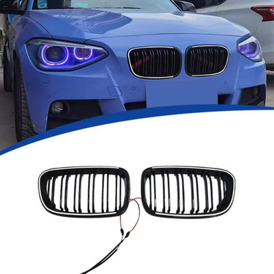 Front Bumper Kidney Grille w/ LED Light 2PCS Fit BMW 1 Series F20 F21 2012-2014