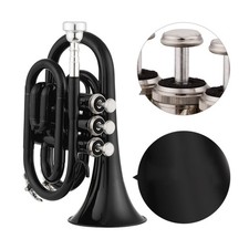 Mini Pocket Trumpet Bb Flat Brass Material Wind Instrument With Mouthpiece MYKQ
