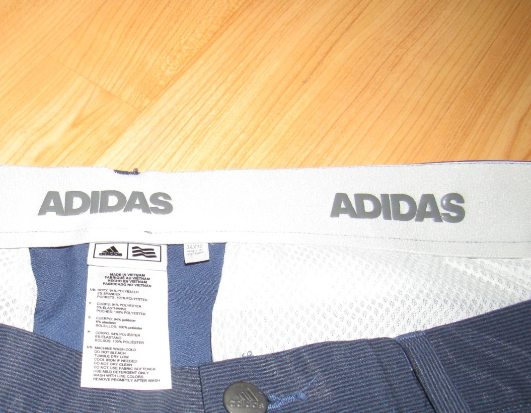 ADIDAS Golf Pants Men's 34 X 29 (labeled 34 X 30) Blue n Blue