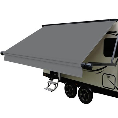 RV Awning Fabric Replacement 14'2'' Fabric 16oz HeavyDuty Vinyl Grey