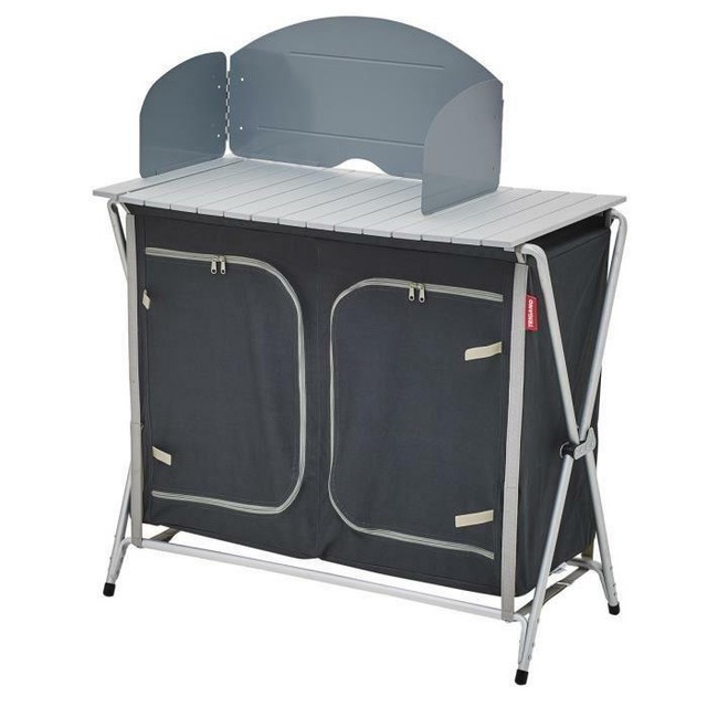 Trigano Meuble De Cuisine Pliant Gris Et Noir