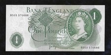 ONE POUND BANK NOTE �1 - BE81c - AUNC - UNCIRCULATED - PAGE - BS03