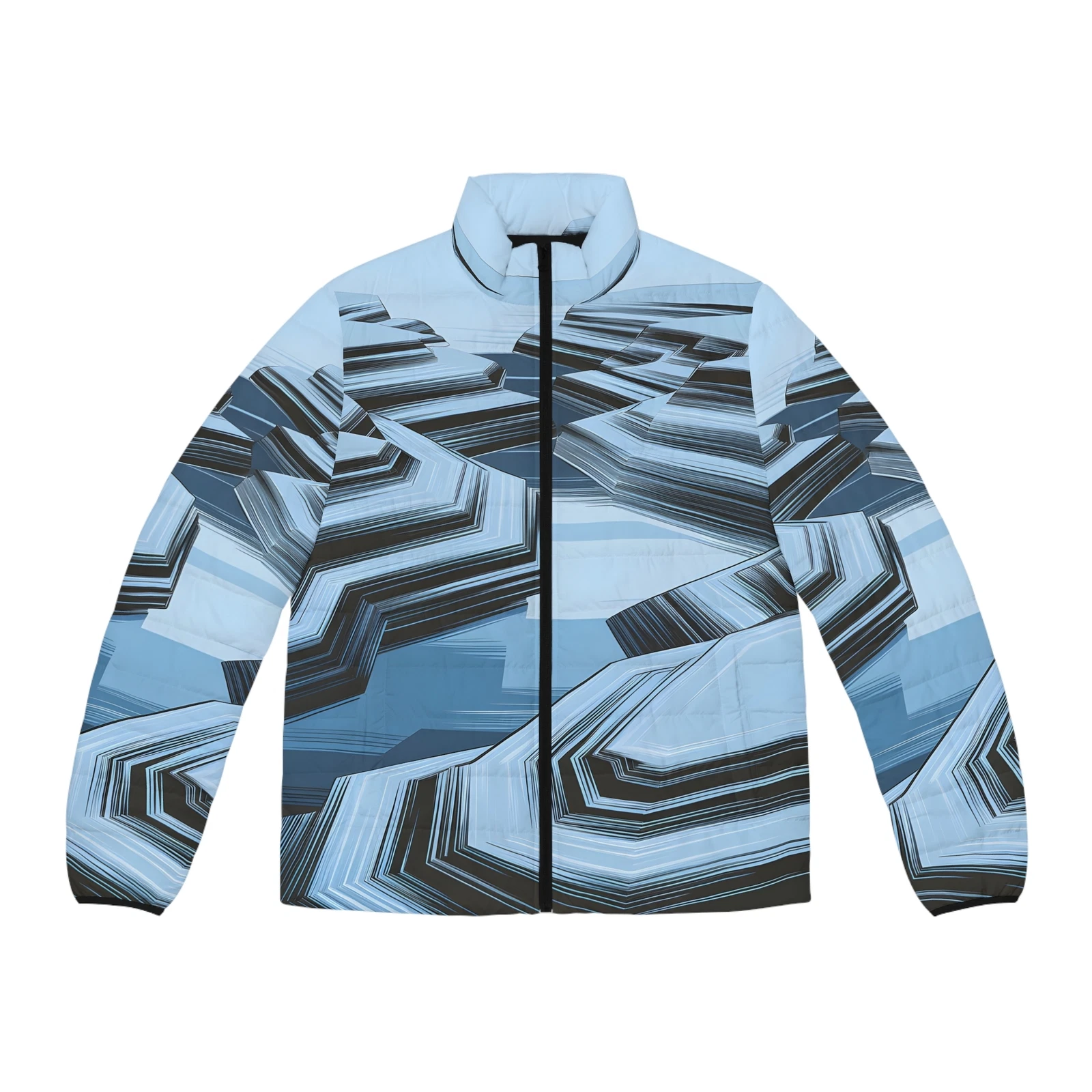 Frosted Layers Puffer Jacket Winter Coat Warm Outdoor Full Zip Up Blue Graphic
Opens in a new window
