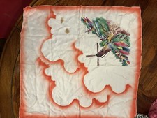 Vintage Square Scarf Lightweight Abstract Pink Retro Neck Wrap Bandana 50  s 60  s