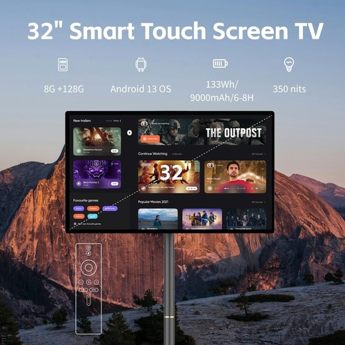Rolling 32-Inch Touch Screen TV with 8-Core CPU & 360° Rotation - Android 13 - Picture 4 of 11