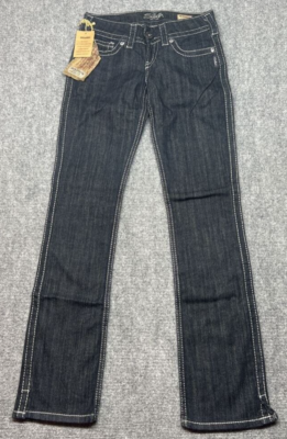 Silver Jeans Mckenzie Slim Bootcut Womens 25X32 Blue Thick Stitch Low Rise  New