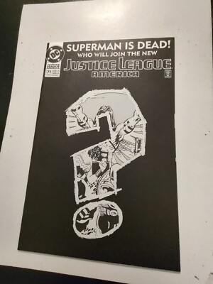 JUSTICE LEAGUE AMERICA # 71    With Black Overlay    Written by Dan Jurgens