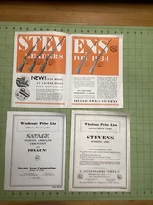 1934 Pricelist/Sales Brochure Savage Stephens Arms Co Rifles ￼INV-P0312
