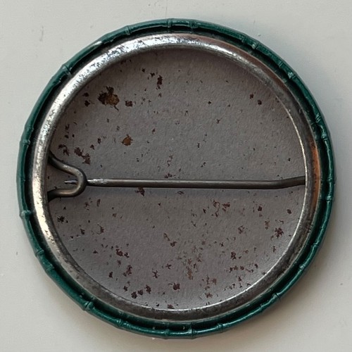 RARE Vintage 1980 HUMANS band IRS Records promo button 1.25" green pin badge - Picture 2 of 2