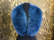 FUCHSKRAGEN BLAU PELZ KRAGEN FOX COLLAR BLUE STOLA FELLKRAGEN FUCHS KRAGEN PELZ 