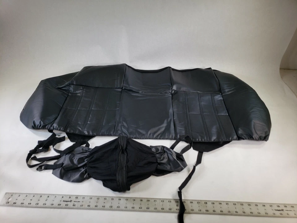 Pack Of 17 Pieces Leader Accessories Black Faux Leather Car Seat Covers Full Set - Image 4 of 4