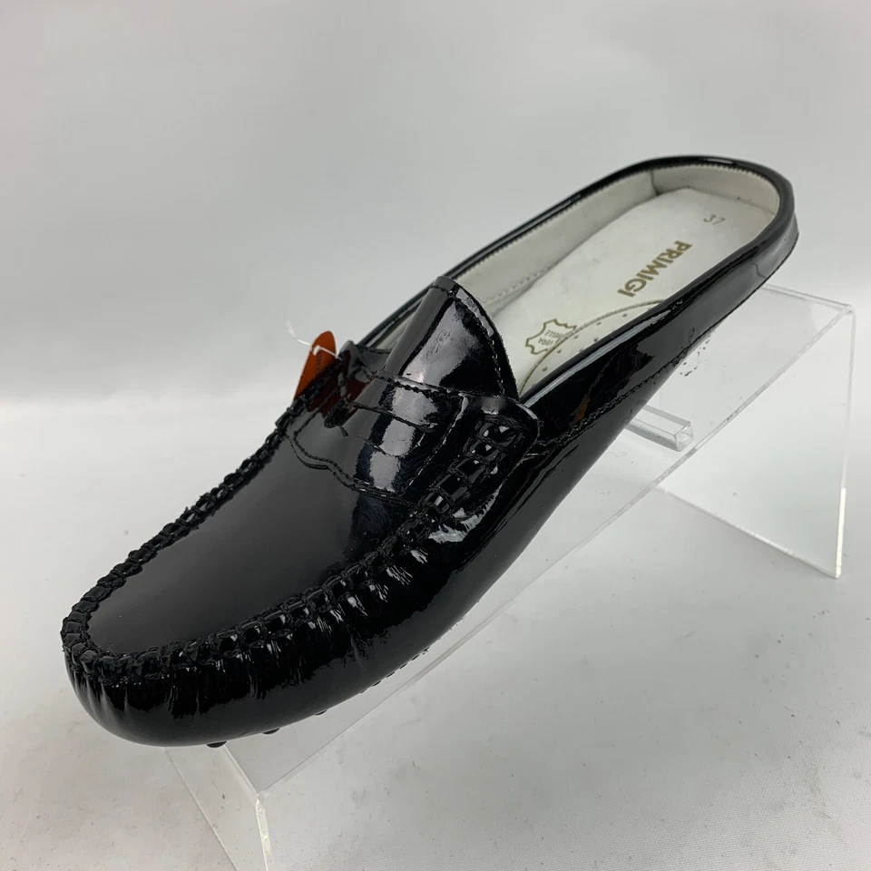 Primigi Driving Mule Mocasines Negro Charol Puntera Redonda Zapatos EU37/US6.5 NUEVO Foto 4 de 4