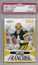 2007 SCORE FRANCHISE GOLD ZONE Brett Favre PSA 10 GEM MINT Packers SERIAL #/600 