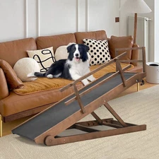 SUNYRISY Oversized Dog Ramp for Extra Large Dog Folding Pet Stairs & Side Rails