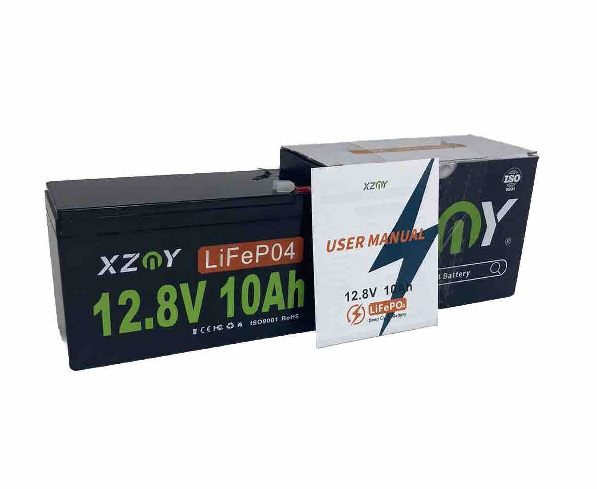 XZNY 12.8V 10Ah LiFePO4 Battery, 5000+ Cycles Deep Cycle LiFePO4