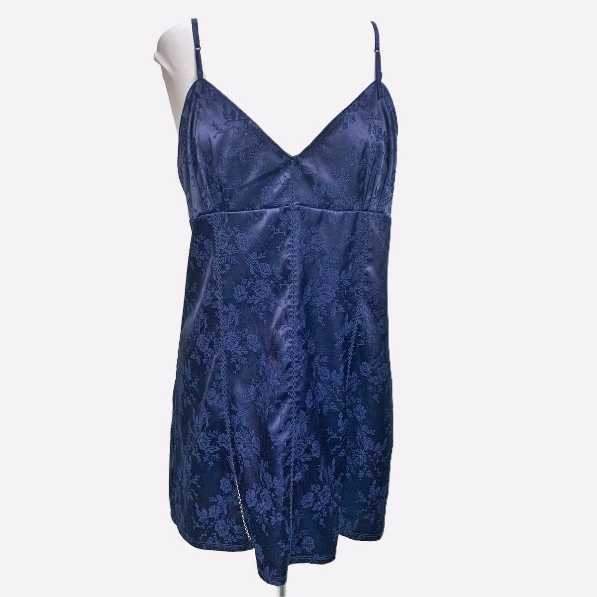 victoria secret blue dress Victorias Y2K floral Corset tie back slip Large Vintage Dimension:S/36 excludebd This black and white