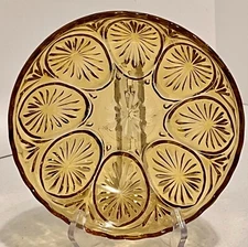 Vintage Candy Dish Small Fruit Bowl Amber/ Gold 8" Width x 2.75" Depth