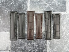20 mm Leather Strap Black Watch Band Brown Rolex Daytona Regular Size Short E