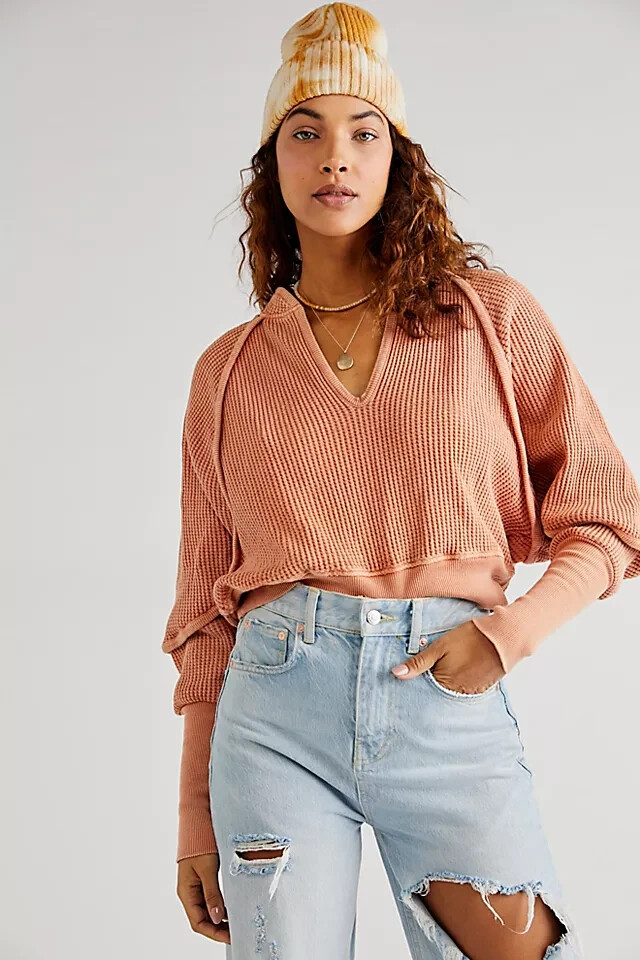 fp one solid smocked top