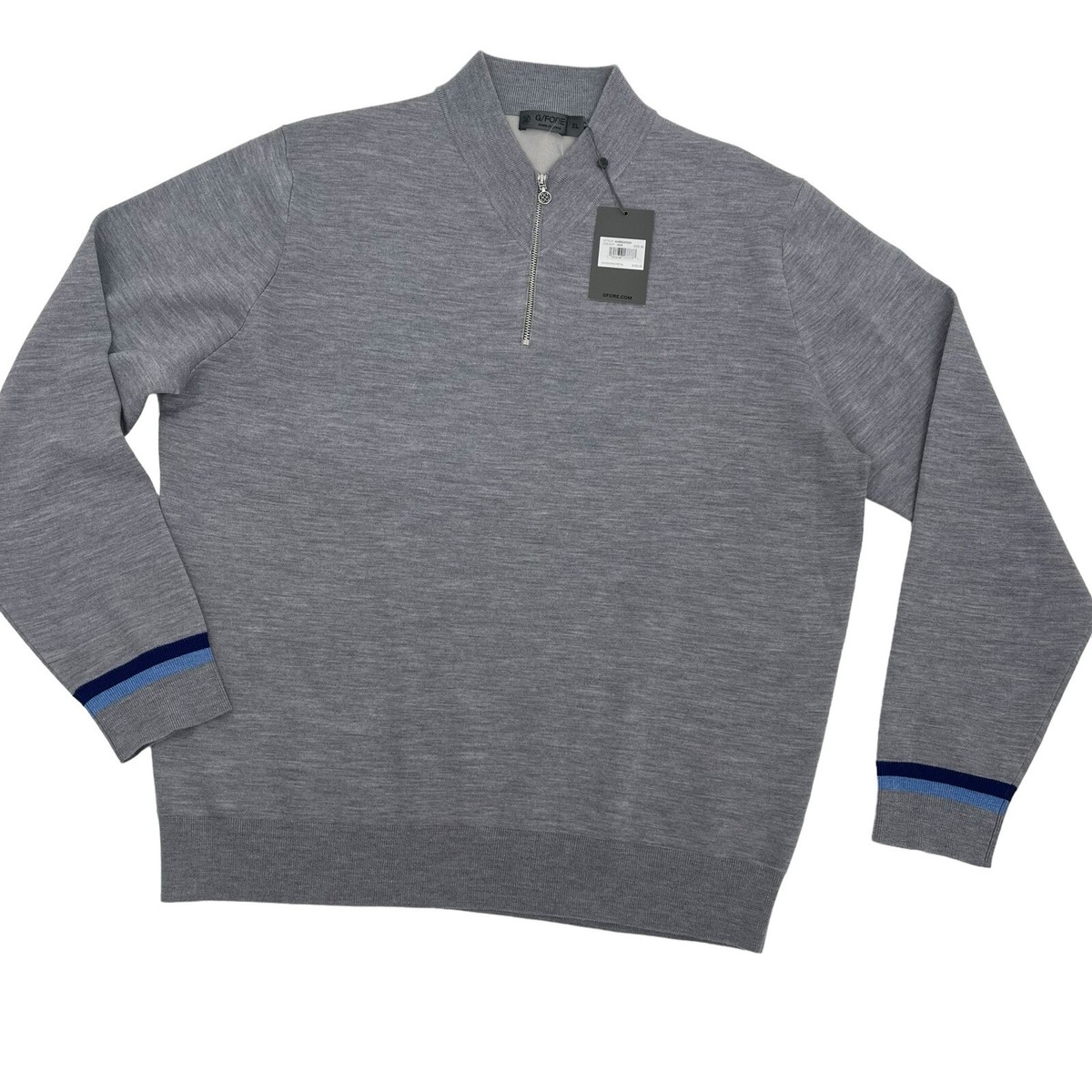 オールドネイビー 00s tough wool drizzler XL grey G/FORE Mens Size XL Merino Wool Quarter Zip Sweater Gray V Neck