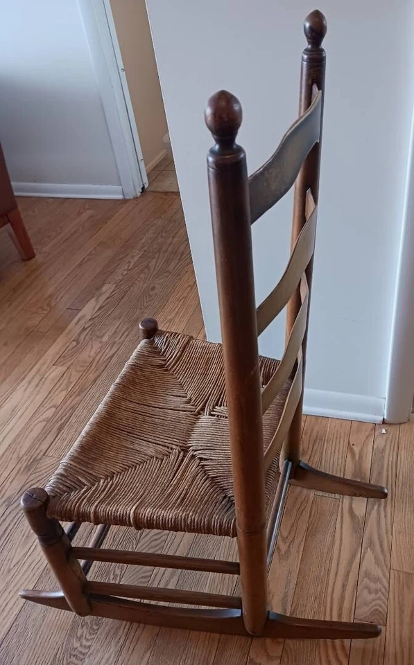 RARE Beautiful Antique 19th Century Ladderback Shaker Style Rocker Rocking Chair - Image 2 of 4