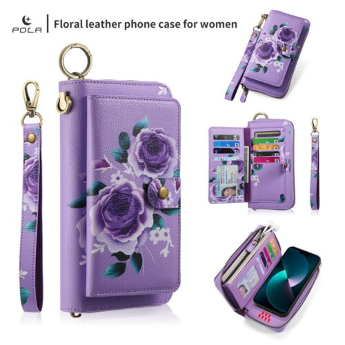 Large Capacity Multifunction Wallet Case Detachable Magnetic Cover for iPhone - Picture 38 of 84
