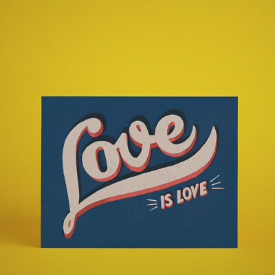 Liebe ist Liebe Retro Postkarte (perfekt für Ihren Valentinstag)