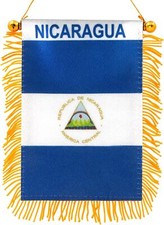 Anley 4 X 6 Inch Nicaragua Fringy Window Hanging Flag Car Rearview Mirror D&eacute;cor